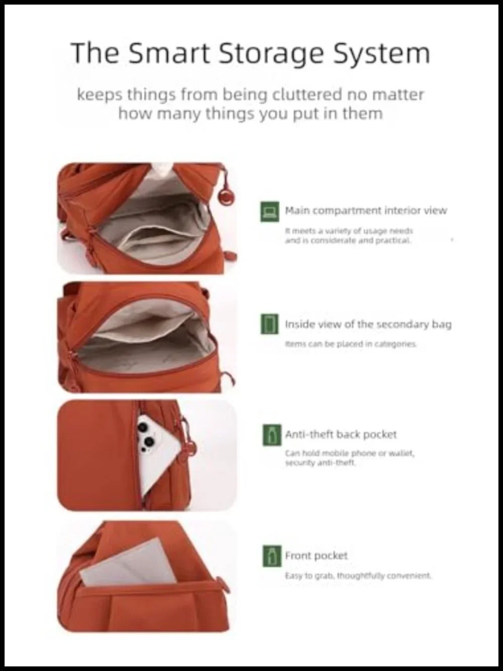 Convertible Anti-Theft Tote Backpack Crossbody, Water-Resistant Oxford, RFID,